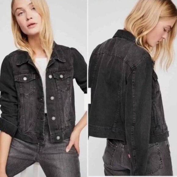 J. Crew Factory Jackets & Blazers - J Crew Black Jean Jacket with Cropped Fit  Moto Biker Edgy Goth Grunge Cotton